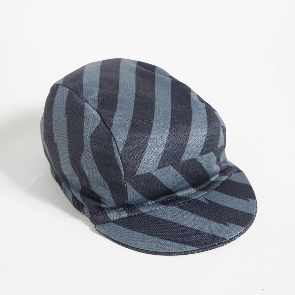 Cycling Cap Hat - Blue Gray Stripes